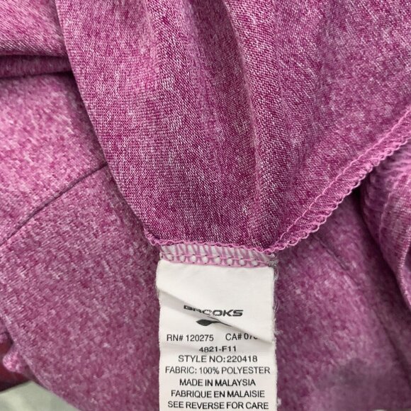 Brooks Size XL Top Long Sleeve Activewear Shirt Heathered Purple Floral Sleeve - Picture 6 of 7